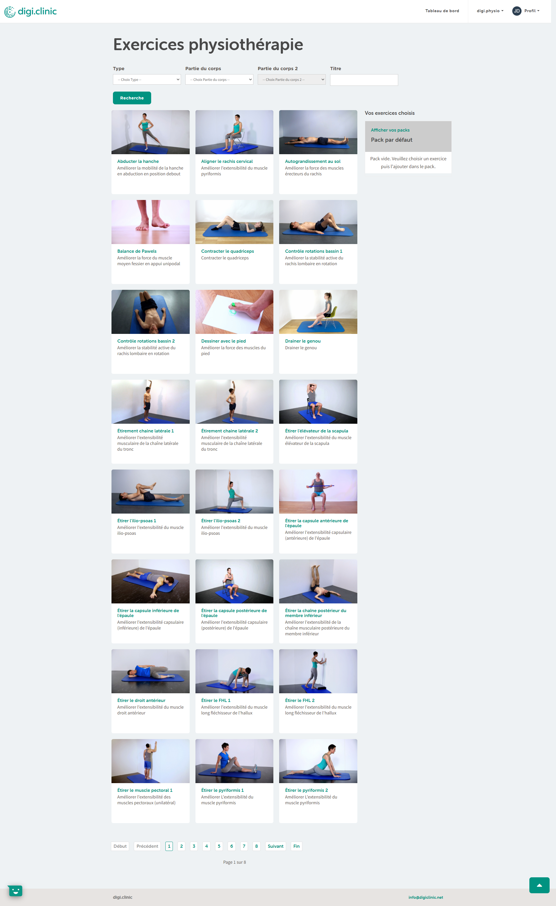 digi.physio - liste des exercices